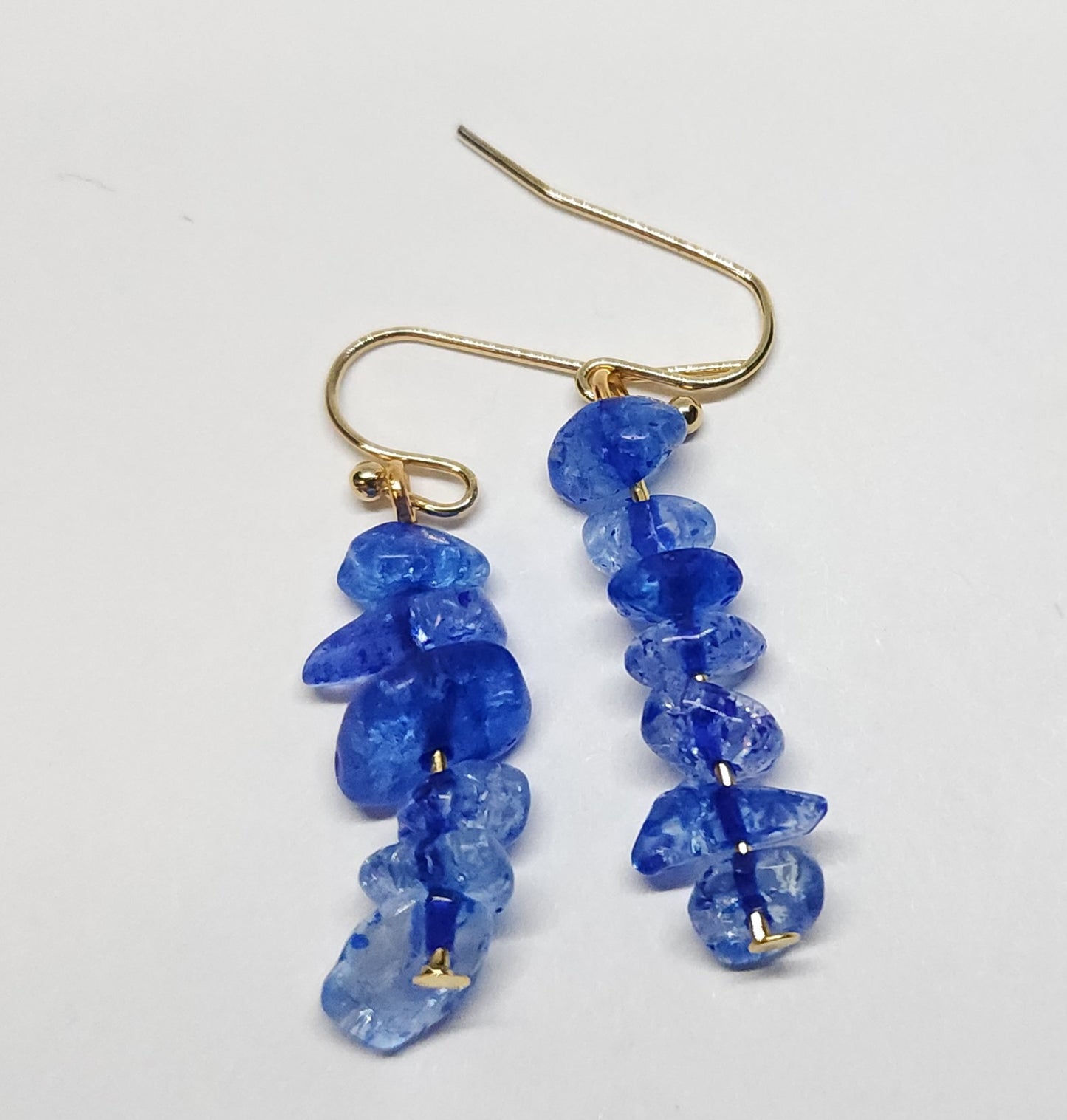 Dark blue glass minis with gold-coloured nickel-free hooks