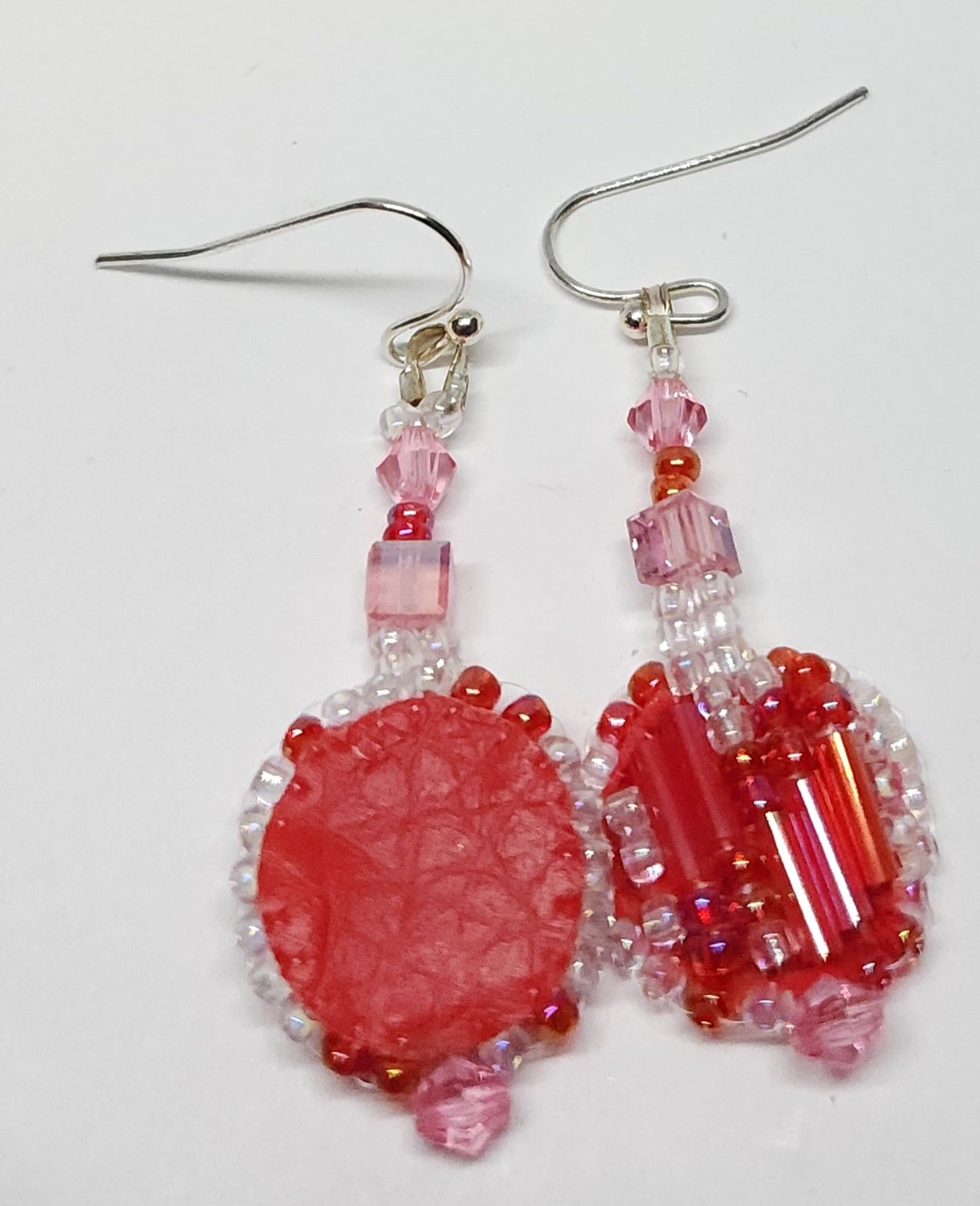 Red & White Dangles with Nickel-free hooks